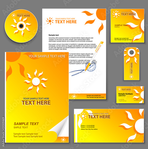 Easy to edit vector orange business template 6 (for travel compa
