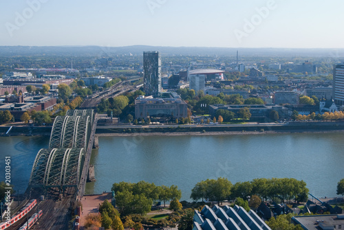 Rhain river and bridge, Cologne