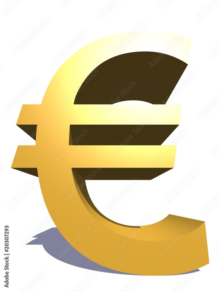 Obraz premium High resolution 3D yellow euro symbol