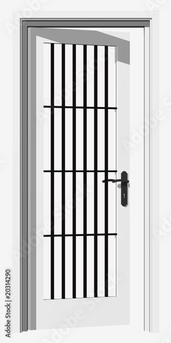 High resolution 3D opened door  isolated on white