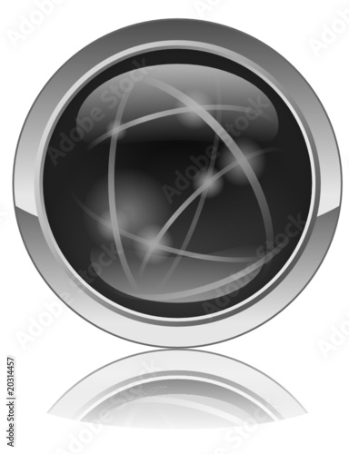 Bouton Web Vierge NOIR (Rond Vecteur Reflet Sobre Sérieux Black)
