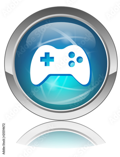 Bouton web vecteur "JEUX VIDEO"  (vidéo ordi internet ligne)