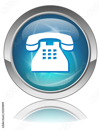 Bouton web rond vecteur "TELEPHONE" (téléphone)