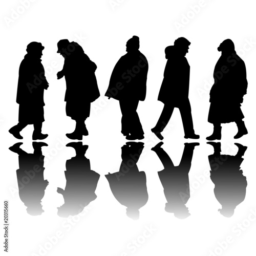 old people black silhouettes