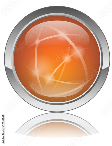 Bouton Web Vierge ORANGE (Rond Vecteur Reflet Cliquer Halloween)