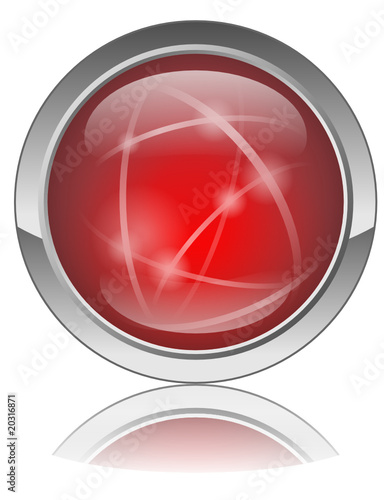 Bouton Web Vierge ROUGE (Rond Vecteur Reflet Internet Cliquer)