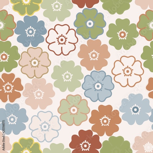 Vivid colorful repeating flower background