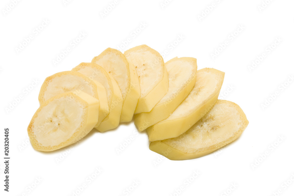 Banana parts isolated on white background Banana parts isolated on white background