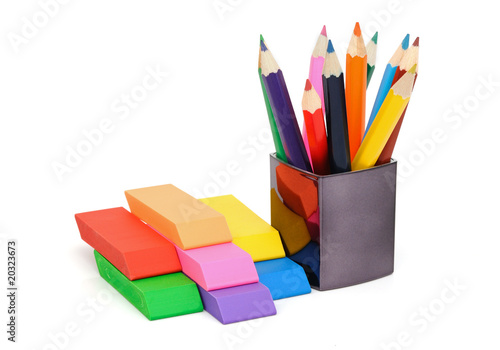Erasers and pencils