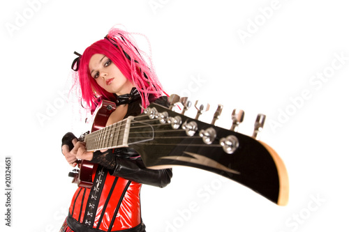 Gothic girl with guitar