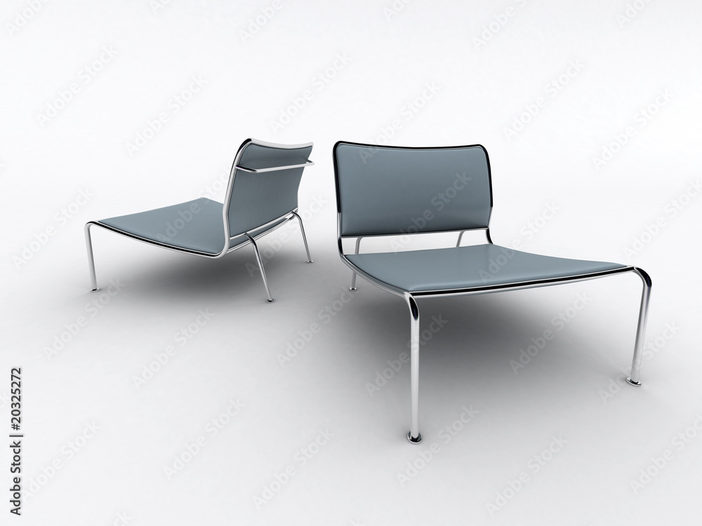 Isolated chaise lounge against white background Isolated chaise lounge against white background