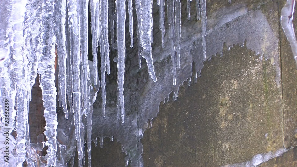 HD Icicles in urban view HD Icicles in urban view