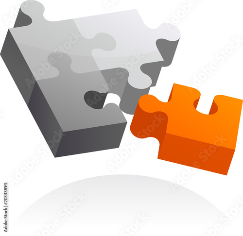 Puzzle piece - business / web 3d icons and logos series