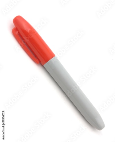 Red marker on pure white