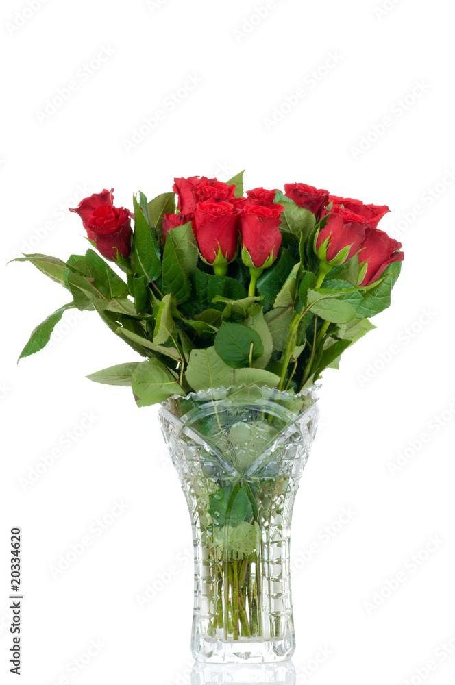 Bouquet of roses in the vase