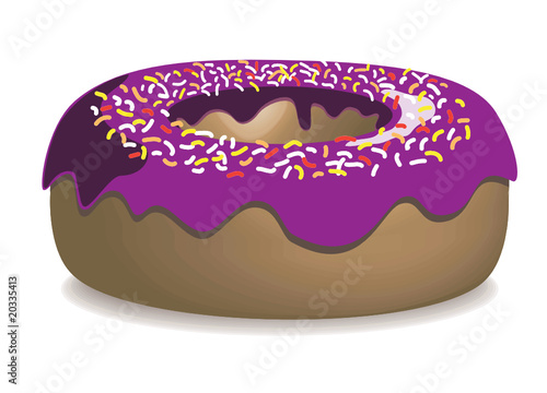 Donut mit lila Zuckerguss