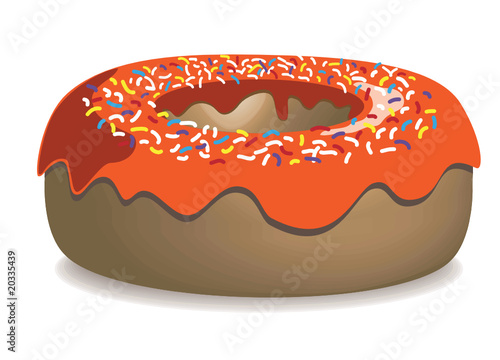 Donut mit orangenem Zuckerguss