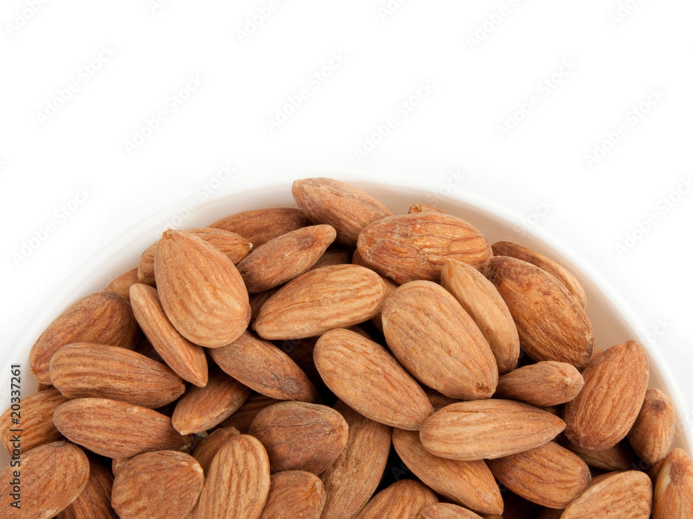 close-up bowl almonds close-up bowl almonds