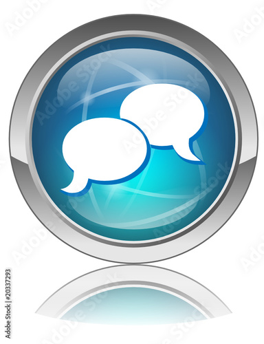 Bouton web vecteur "CHAT" (bulles forum réagir internautes)