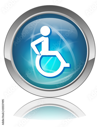 Bouton web bleu HANDICAP (Symbole Signe Panneau Rond Vecteur OK)