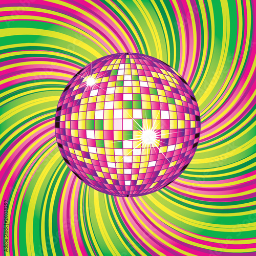 Vector background - CD Cover design with disco-ball