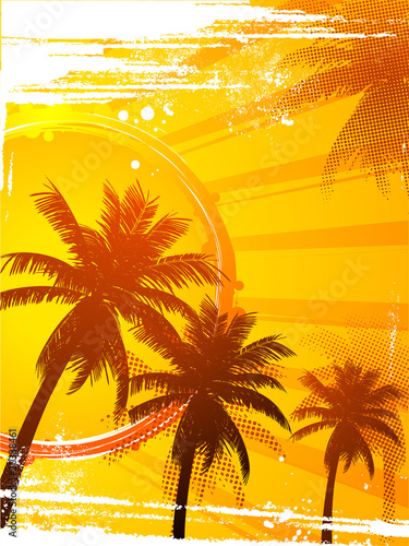 Hot tropical sunset