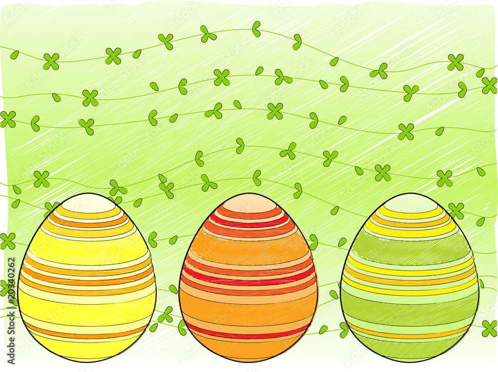 line drawn Easter background