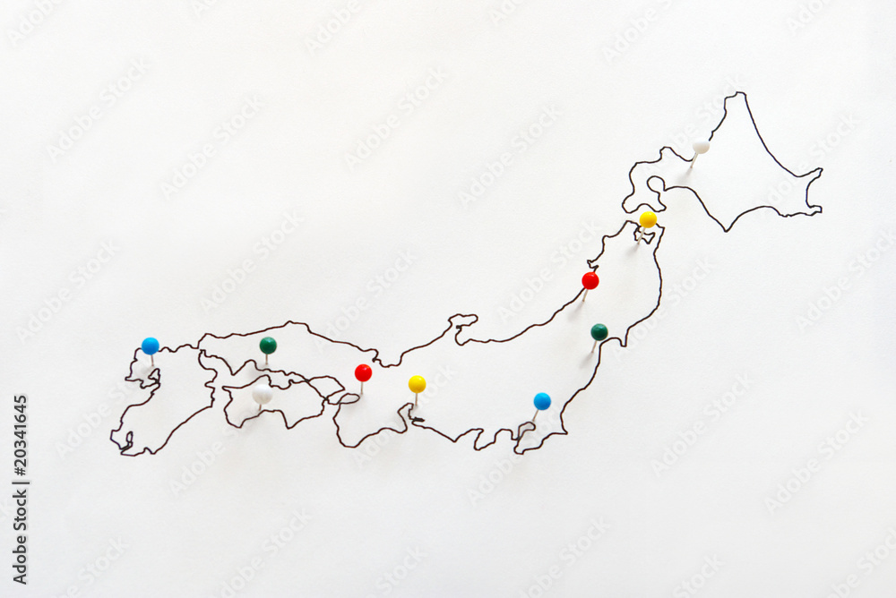 Naklejka premium 日本地図