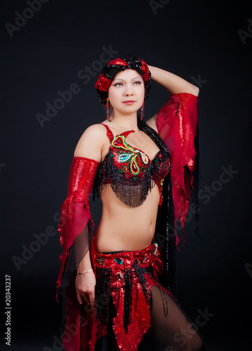 Dancer posing in studio