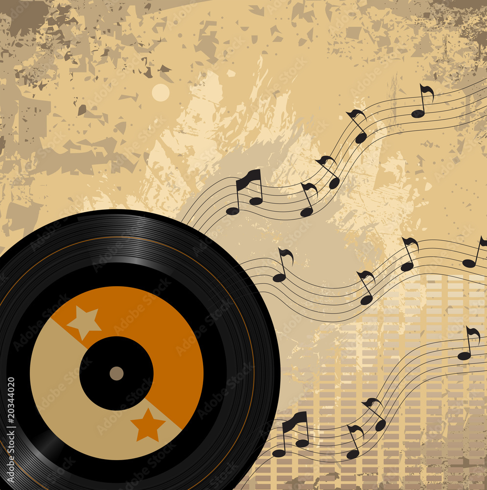 Grunge disc background vector retro style Grunge disc background vector retro style