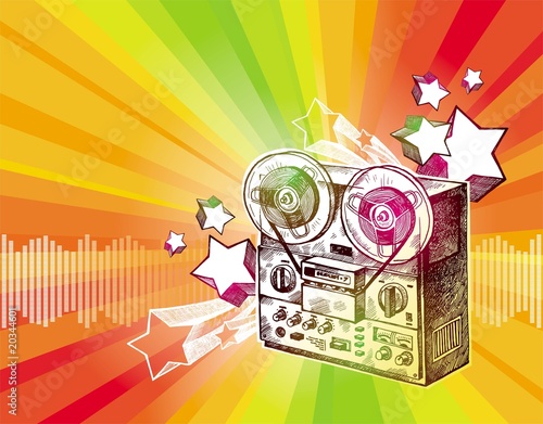 Reel recorder & retro stars