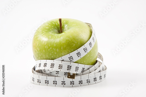 Apple and measuring tape