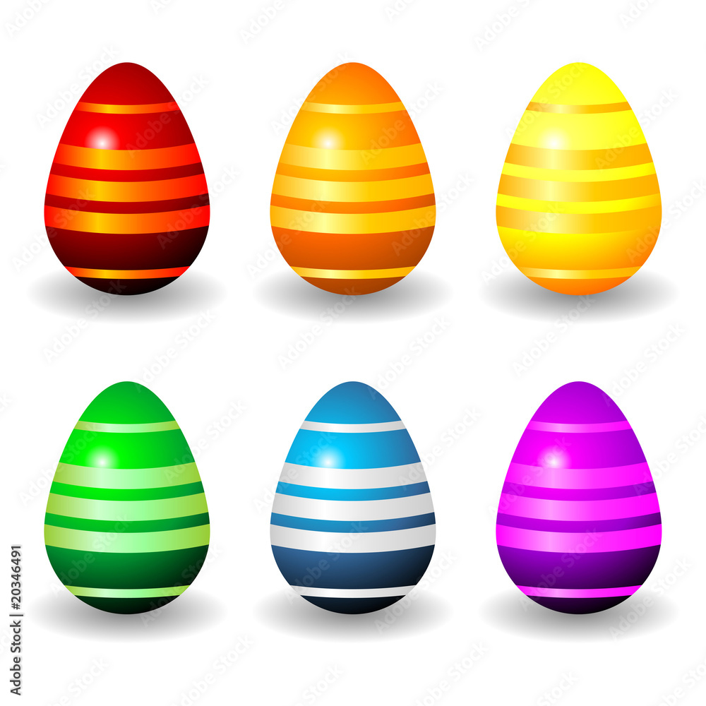 Colorful Easter eggs isolated over white background Colorful Easter eggs isolated over white background