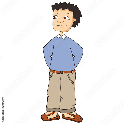 Jeune adolescent brun