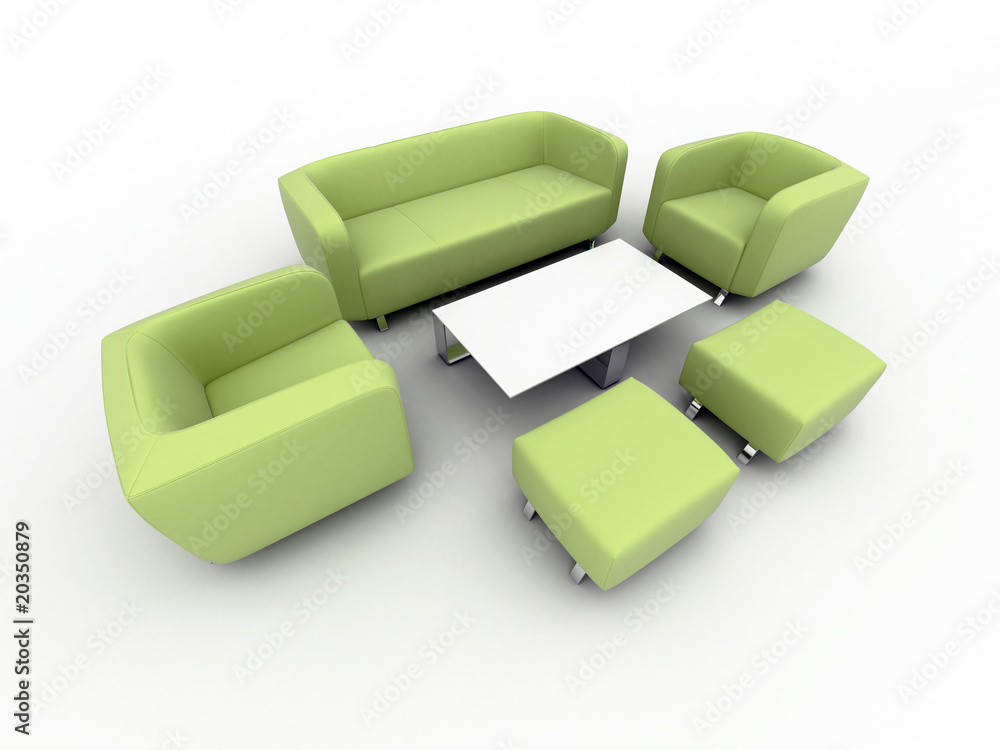 Isolated modern furniture on white background. 3d image. Isolated modern furniture on white background. 3d image.