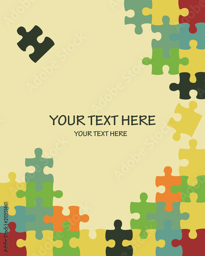 Colorful puzzle background vector