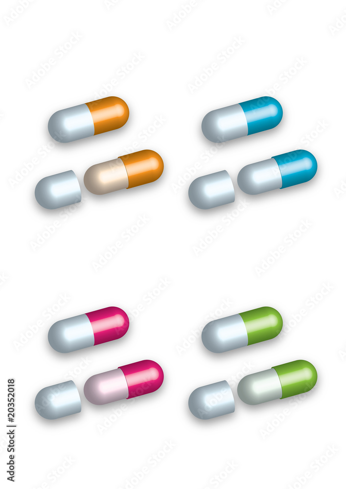 Medical Pills in 4 Colors