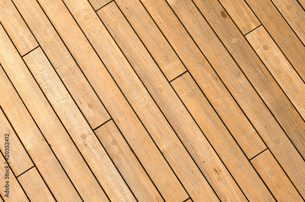 Fototapeta premium Diagonal Wooden Ship Deck Background
