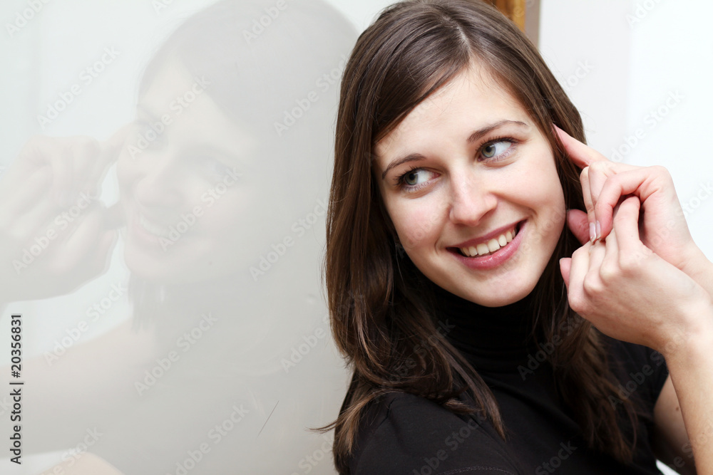 Portrait of young happy smiling woman, isolated on white Portrait of young happy smiling woman, isolated on white