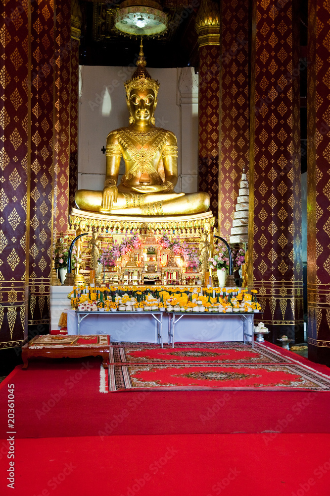 monastery Wat Na Phramane in Ajutthaya with famous gold buddha