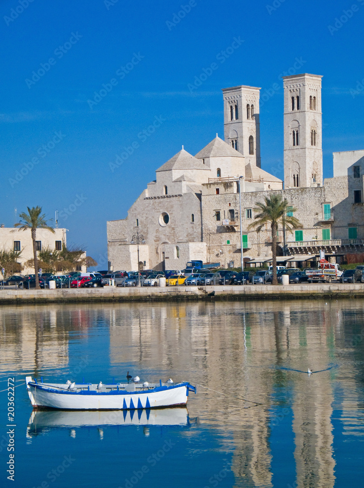 Landscape view of Molfetta touristic port. Apulia.