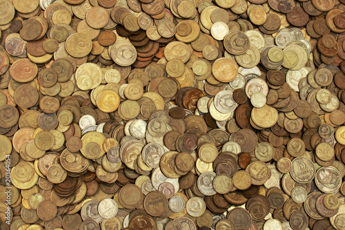 Background from a considerable quantity of old Soviet coins