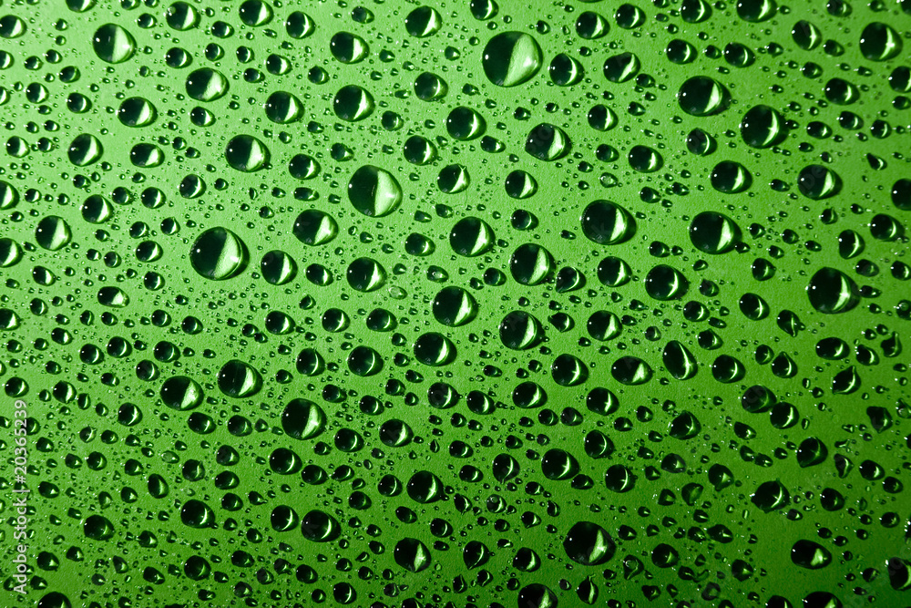 Water drops background, green Water drops background, green