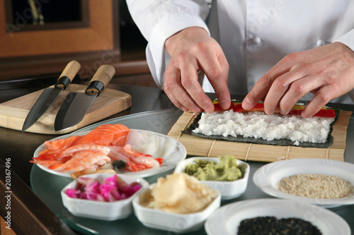 Chef Preparing Sushi