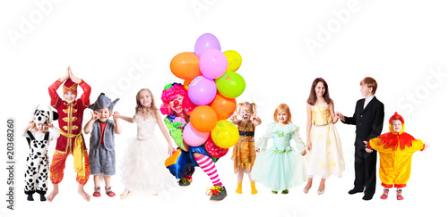 Fotografija children in fancy dress isolated on white
