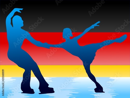 couple of figure skating on German flag background