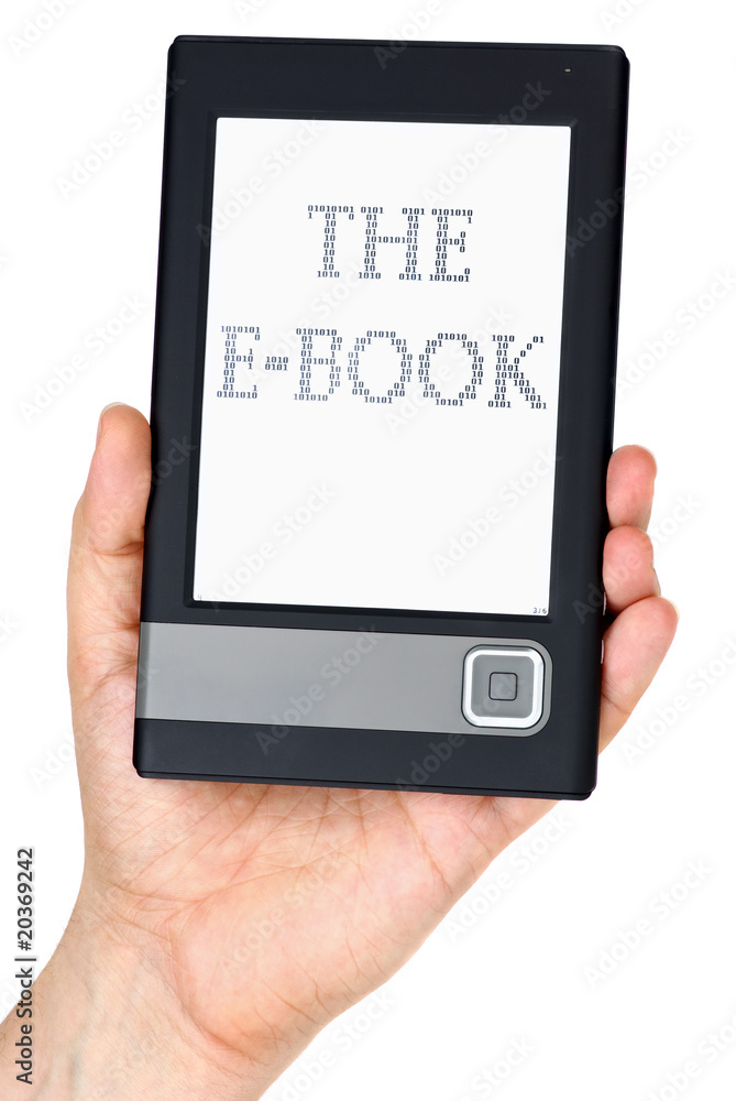 Modern ebook reader in hand Modern ebook reader in hand