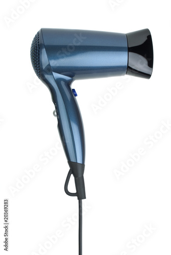 Compact blue hairdryer