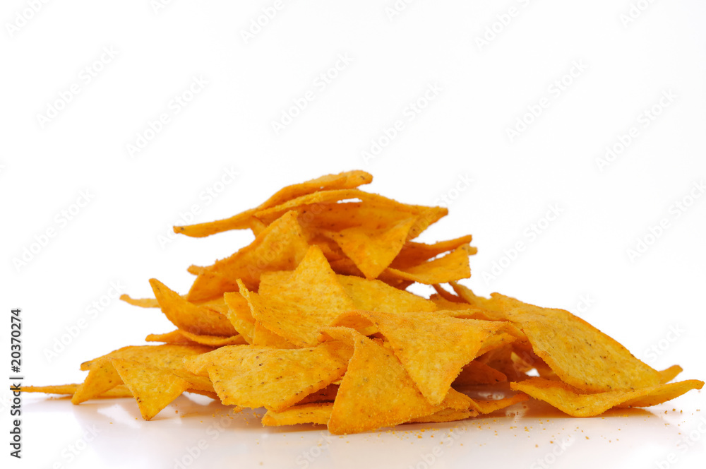 Mexican chips - isolated on white background Mexican chips - isolated on white background