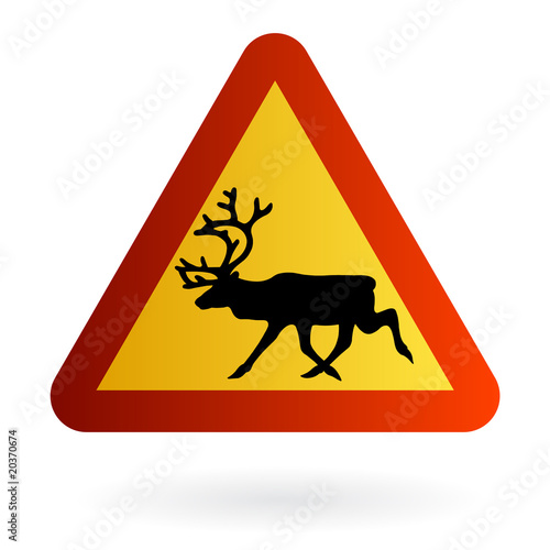 rein deer vector road sign